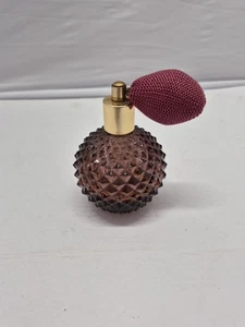 Vintage lila Glas Parfüm Flakon mit Zerstäuber (leer) - Bild 1 von 6