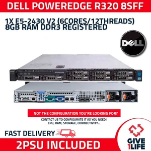 DELL POWEREDGE R320 8SFF 1x E5-2430 + 8GB RAM +H710 +IDRAC 7 +2 PSU - Imagen 1 de 12