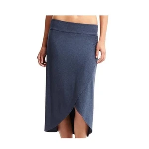 Athleta Ribbon Skirt Faux Wrap Blue Size Medium NWT #68408 Pull On - Picture 1 of 5