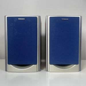Ferguson CS1400 Bookshelf Speakers 6 Ohms - Wooden & Blue - Hardly Used - Picture 1 of 8