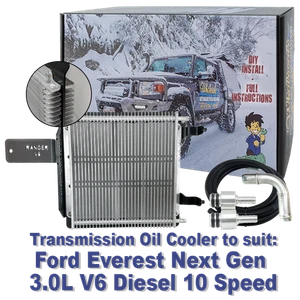 Dual Heavy Duty Transmission Oil Cooler Kit to suit Ford Everest Next Gen 3.0... - Picture 1 of 10