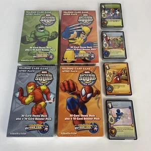 Marvel Super Hero Squad Trading Card Game Set di 4 Starter Deck con 4 Extra - Foto 1 di 11