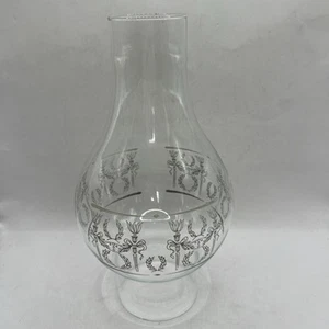 Lampada ad olio vintage modello torcia camino vetro e corona ~ attacco 9” alto 3” - Foto 1 di 10
