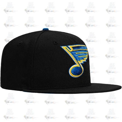 New Era St Louis Blues UV Black Blue Yellow 59Fifty 5950 Patch Fitted Cap Hat - Image 1 of 4