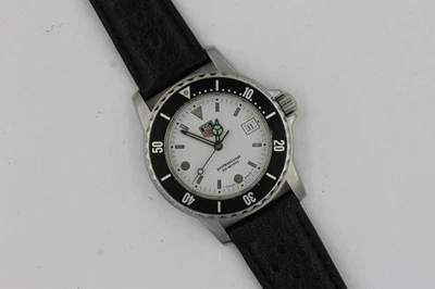 Tag Heuer WD1213 Mens 1500 Series Professional Quartz Watch White Black Leather - Image 1 of 4