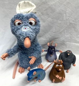 VINTAGE DISNEY / PIXAR RATATOUILLE CHEF REMY + 4 PLASTIKRATTEN - Bild 1 von 23