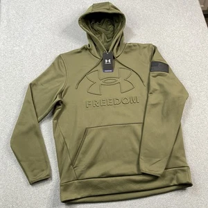 NEW Under Armour Freedom Emboss Hoodie Mens Large Loose Army Green 1368585 NWT * - Picture 1 of 17