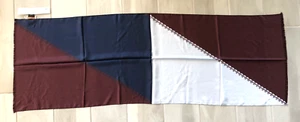 NUOVA SCIARPA HTF TORY BURCH BLU NAVY & BORDEAUX SETA DONNA 60" X 20-3/4" ETICHETTA AVVOLGENTE - Foto 1 di 9