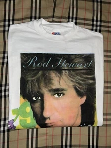 Camisa de gira vintage 1994 Rod Stewart talla XL blanca manga larga desenchufada sentada - Imagen 1 de 9