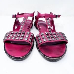 Zadig & Voltaire Damen Sandalen Größe EU 38 US 7 Rot Nieten Leder RAR - Bild 1 von 9