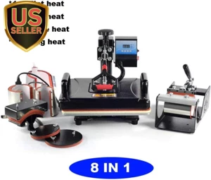 8 in 1 Heat Press Machine Digital Combo Heat Transfer Sublimation Print Machi... - Picture 1 of 8