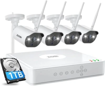 HDD sistema de câmera de visão noturna segurança sem fio ZOSI 2K H.265+ NVR 4pcs 3MP - Imagem 1 de 4