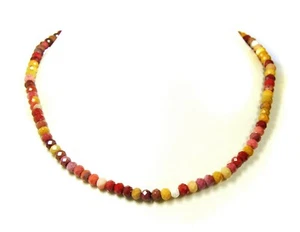 Halskette aus dem Edelstein Mookait  facettierte Radform Ø6 mm 925 Silber - Bild 1 von 2