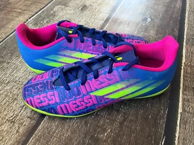 ADIDAS MESSI 100 INDOOR SOCCER SHOE CLEAT FUTBOL MULTI WOMENS 6 EXCELLENT - Image 1 of 4