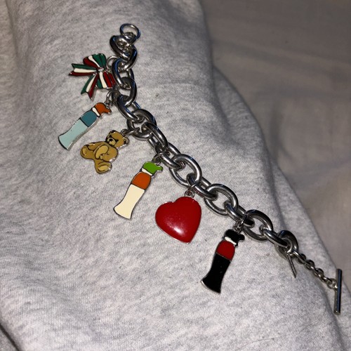 MOSCHINO Bracciale Vintage Y2K Donna Tono Argento Catena Gioielli Braccialetto