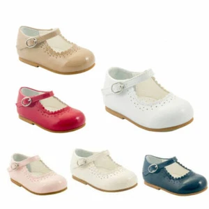 SEVVA GIRLS CLASSIC DRESS SHOES SPANISH MARY JANE HARD SOLE PRAM/WALKING SHOES  - Picture 1 of 22
