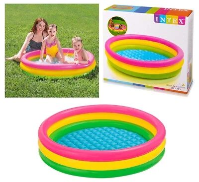 Intex Planschbecken Sunset Glow 114 cm - Regenbogen Babypool Kinderpool Pool - Bild 1 von 4