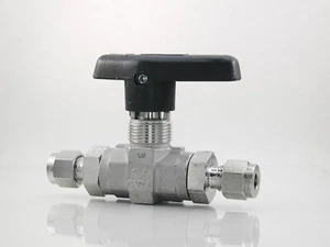 PARKER 4A-B6LJ2-SSP 316 STAINLESS STEEL BALL VALVE INLINE 1/4" A-Lok Compression - Picture 1 of 3