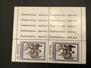 ICOLLECTZONE US Montana 1992 Pair with tab and L & R Salvage VF NH Duck Stamp - Picture 1 of 1