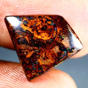 7.23 ct  Fancy Cabochon (14 x 13 mm) Multi Color Australian Koroit Boulder Opal - Picture 1 of 1
