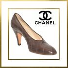 CHANEL • Classic Quilted Dark Chocolate Leather Pumps • Vintage 90s • Size EU 37