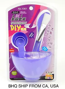 4 in 1 DIY Mask Facial skin care Bowl Brush Spoon Stick Tool set Purple - Picture 1 of 2