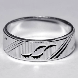 Womens Wedding Band Ring Solid Sterling Silver Comfort Fit No Stone 6mm - Picture 1 of 3