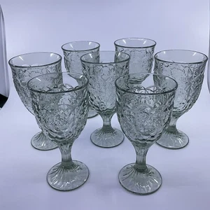 Noritake Arbor Light Green 12 oz Water Goblets - 7” - Set Of 7 - Picture 1 of 15