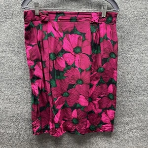 Gonna donna Jones New York 14 seta fucsia foderata floreale tasche festiva chic - Foto 1 di 10