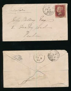 ISLE of MAN 1880 PENNY RED Plate 219 BA RAMSEY DUPLEX to PEEL - Picture 1 of 4