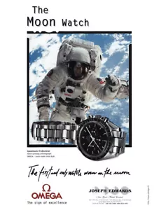 Reloj Omega Moon 2000: anuncio impreso vintage usado en la luna - Imagen 1 de 1