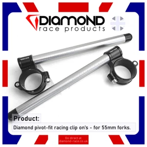 Diamond - Lightweight Clip On Handlebars - 55mm - For BMW S1000RR - 2015-2016 - Picture 1 of 9