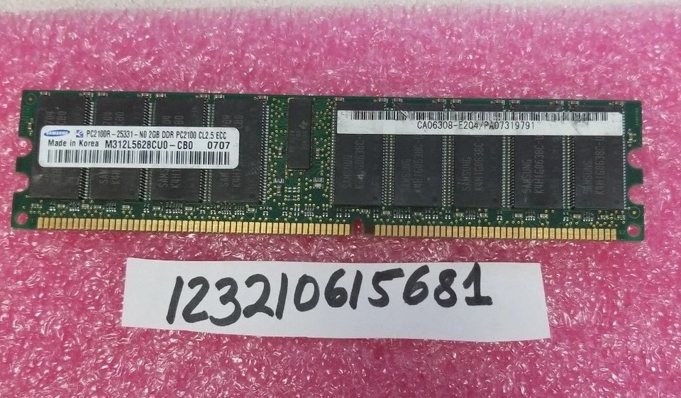 2GB DDR1 DDR PC  PC2100R  DDR-266 2100R  266 184PIN RDIMM ECC-REG  2RX4  128X4  - Image 1 of 1