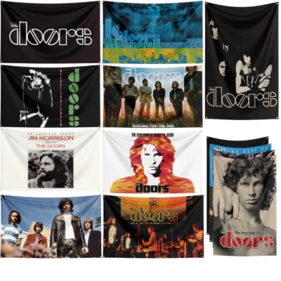 The Doors Heavy Rock Psychedelic Band Flag Banner Tapestry Polyester + Grommets - Image 1 of 4