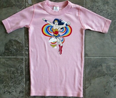 Пижамный топ Hanna Andersson размер 8 (130) SS розовый Wonder Woman девочек органический хлопок - Изображение 1 из 4