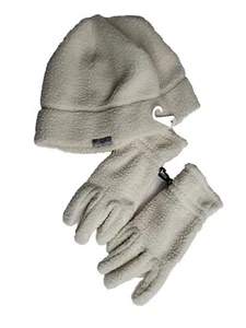 COLUMBIA Youth Small Winter White Beige Sherpa Hat Gloves Beautiful Set NWOT  - Picture 1 of 2