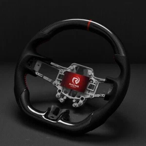Real carbon fiber Sport Steering Wheel For FORD 2018-2022 MUSTANG GT W/heated - Picture 1 of 11