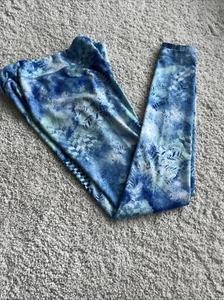 ivivva Rhythmic Tight Girls Size 14 Full Length Pants Leggings Blue - Picture 1 of 5