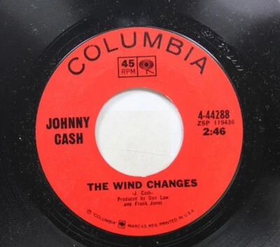 Country 45 Jonny Cash - The Wind Changes / Red Velvet On Columbia - Image 1 of 2