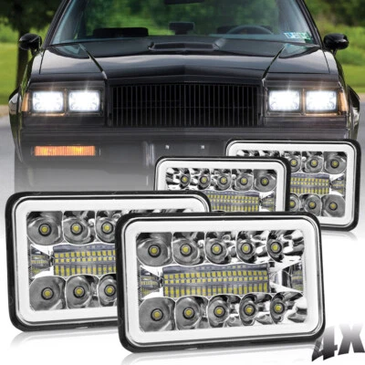 Faros LED 4x6" DRL Hi/Lo aptos para Buick Regal Grand National 1982-1987 4 piezas Foto 1 de 4