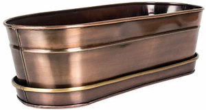 H Potter GAR565 Large Rectangular Planter With Antique Copper Finish Indoor Out - Picture 1 of 6