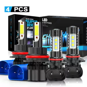 For 2003-2005 Dodge Ram 1500 2500 3500 - 4x 8000K LED Headlight Fog Light Bulbs - Picture 1 of 20