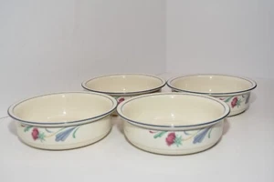 Lenox USA CHINASTEIN -- MOHNBLUMEN AUF BLAU -- 4er Set 6 1/4" Suppe/Müslischalen - Bild 1 von 4