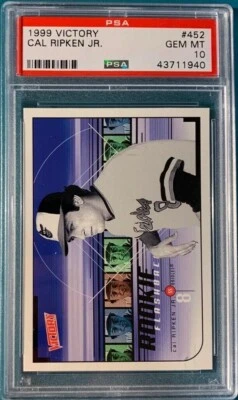 1999 Upper Deck Victory Baseball #452 Cal Ripken PSA 10  - Image 1 of 2