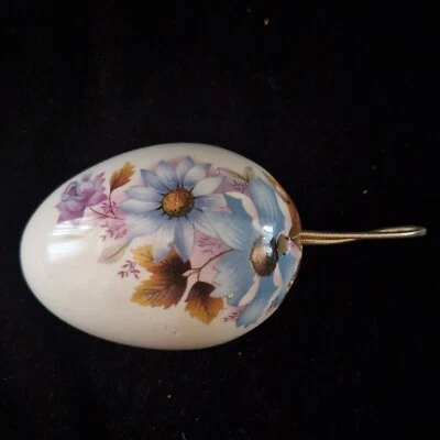Vintage Egg Shape Ceramic Pomander / Potpourri Ball / Room Freshener "Floral" - Image 1 of 3