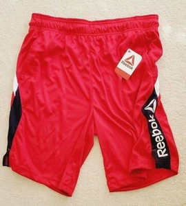 Pantaloncini sportivi Reebok giovani ragazzi rossi allenamento basket taglia M 9" cuciture interne slim - Foto 1 di 3