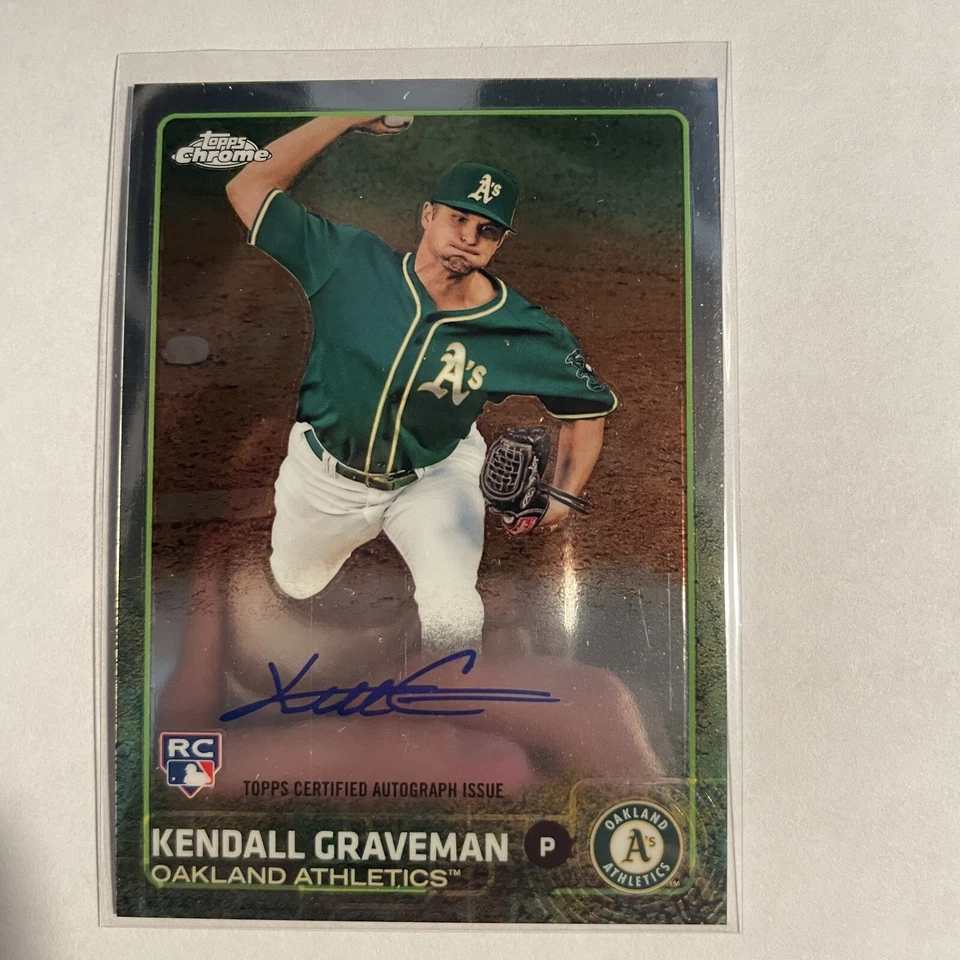2015 Topps Chrome Kendall Graveman Rookie Auto #AR-KG Oakland A’s RC - Image 1 of 1