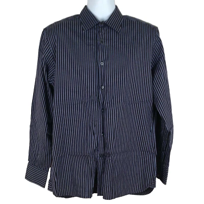 GAP 100% cotton mens button down shirt size M black striped long sleeve collared - Image 1 of 4