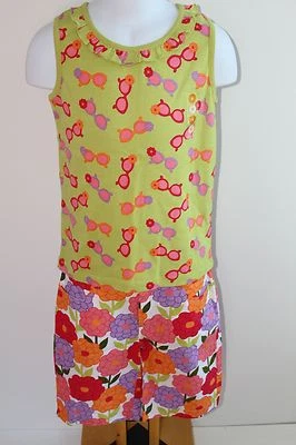 Gymboree Pretty Posies Girls Size 9 Sunglasses Top Shirt NWT Bermuda Shorts NEW - Image 1 of 4