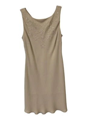 Mini Vestido Vintage Años 90 SL Moda Sin Mangas Cuentas Talla 4 Pequeño Drapeado Espalda Foto 1 de 4